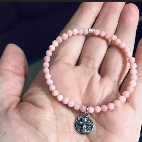 Jewelry - Peruvian Opal Pink Stretch Bracelet - Natural Color - October Birthstone